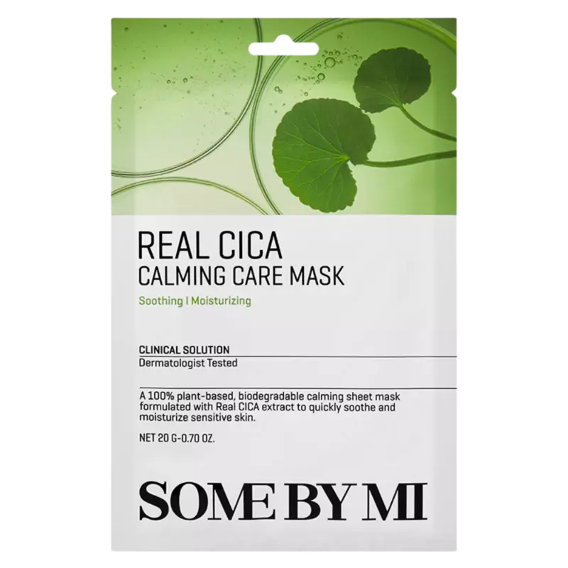 Máscara calmante com centella asiática Real Cica Calming Care Mask. Disponível na Glowthie – loja de cosmética coreana em Portugal.