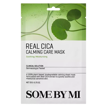 Máscara calmante com centella asiática Real Cica Calming Care Mask. Disponível na Glowthie – loja de cosmética coreana em Portugal.