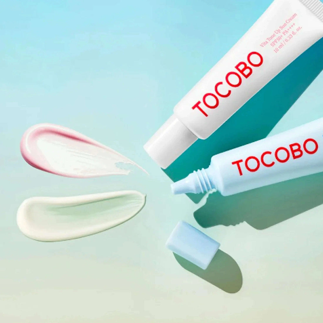 TOCOBO Sun Care Mini Duo – conjunto 2x10 ml de protetores solares SPF50+. Disponível na Glowthie – loja de cosmética coreana em Portugal