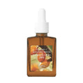 Sérum coreano de vitamina C em frasco âmbar com conta-gotas, rótulo com frutas e texto.